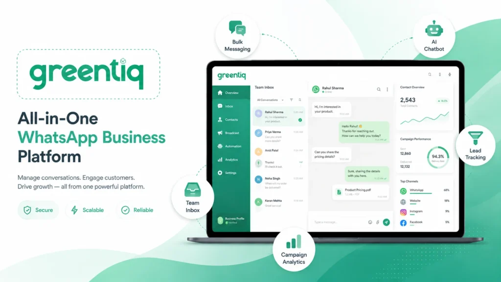 greentiq - all in one whatsapp business platform